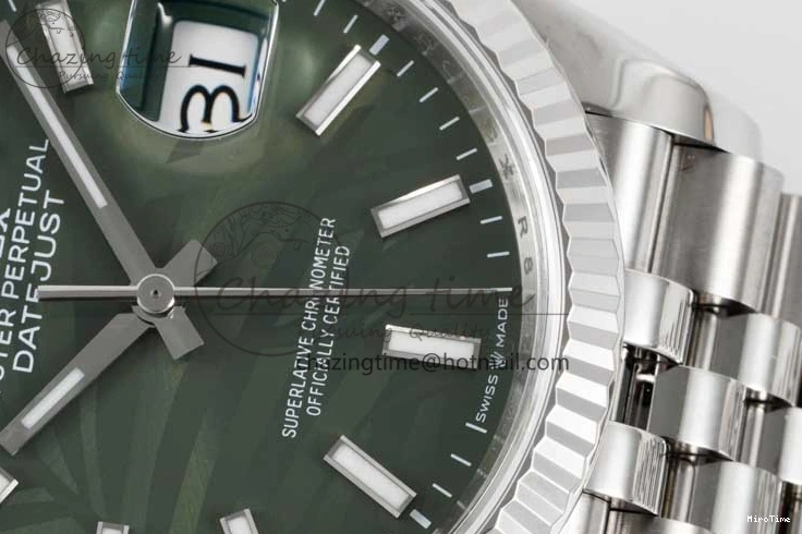 MiroTime 1227 Youthful DateJust 36 SS 116234 VSF 1:1 Best Edition 904L Steel Green Leaf Dial on Jubilee Bracelet VS 2056